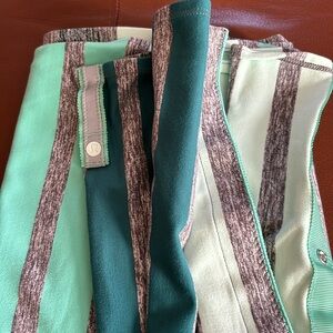 Lululemon multi green with grey striped vinyasa wrap/scarf NWOT